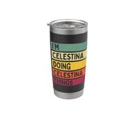 Soy Celestina Haciendo Celestina Cosas Divertidas Personalizadas Vaso térmico de acero inoxidable de doble pared