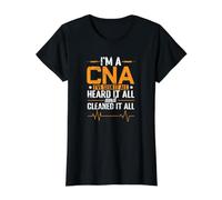 Soy CNA Lo he Visto Todo lo escuché Todo y lo limpié Todo Camiseta gráfica económica, Mujer, Negro, L