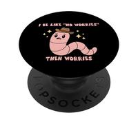 Soy como No Worries Then Worries, Cute Cowboy Worm PopSockets PopGrip Adhesivo