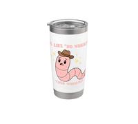 Soy como No Worries then Worries, Cute Cowboy Worm Vaso térmico de acero inoxidable de doble pared