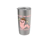 Soy como No Worries then Worries, Cute Cowboy Worm Vaso térmico de acero inoxidable de doble pared