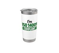 Soy compatible con ISO 14001 - Idea de regalo de gestión ambiental Vaso térmico de acero inoxidable de doble pared