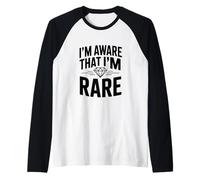 Soy Consciente de Que Soy RARA autoafirmación única Camiseta Manga Raglan