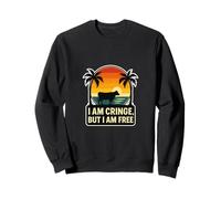 Soy Cringe, But I Am Free Meme Retro Sunset Sudadera