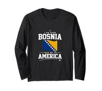 Soy de Bosnia Llévame a América Bandera de Bosnia Viaje Manga Larga