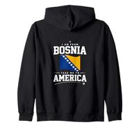 Soy de Bosnia Llévame a América Bandera de Bosnia Viaje Sudadera con Capucha