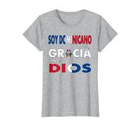 Soy Dominicano Gracia De Dios Camiseta República Dominicana Camiseta, Mujer, Gris Jaspeado, XL