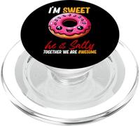 Soy Dulce Él es una Dona Salada Juntos Somos una Pareja Impresionante PopSockets PopGrip para MagSafe