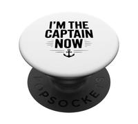 Soy el capitán Ahora Humor náutico para Amantes del mar PopSockets PopGrip Adhesivo