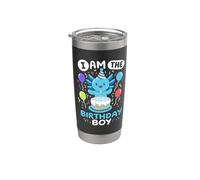 Soy el cumpleañero de Axolotl para niños, bonito juego familiar Vaso térmico de acero inoxidable de doble pared