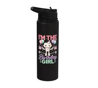 Soy el cumpleaños de la niña robot robótica cumpleaños Stainless Steel Insulated Water Bottle