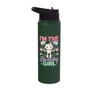 Soy el cumpleaños de la niña robot robótica cumpleaños Stainless Steel Insulated Water Bottle