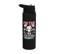 Soy el cumpleaños Robot Robótica Fiesta de cumpleaños Stainless Steel Insulated Water Bottle