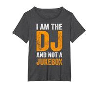Soy el DJ y no un Jukebox Divertido Diciendo Deejay Camiseta, Mujer Tallas Grandes, Jaspeado Oscuro, 1XL Grande