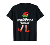 Soy el Elfo más Joven Reglas No se aplican a mí Fiesta de Navidad Camiseta