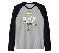 Soy el Elfo Selfie Christmas Eve Christmas Elf Squad Costume Camiseta Manga Raglan