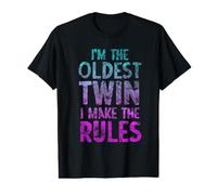 Soy el Gemelo más Viejo Que Hago Las Reglas Hermano Hermana Divertido Camiseta gráfica económica