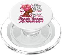 Soy el Guerrero del Boxeo de tormenta Afro Mujeres Cáncer de Mama PopSockets PopGrip para MagSafe