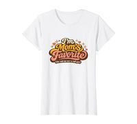 Soy el Hijo Favorito de mamá, Hija, Hijo, Humor Familiar Divertido Camiseta gráfica económica, Mujer, Blanco, L