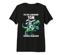 Soy el Legendario Tom Funny Astronaut Dinosaur Cartoon Camiseta Premium