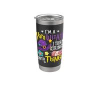 Soy el mago del hilo, convierto las cuerdas en cosas divertidas para tejer a ganchillo Vaso térmico de acero inoxidable de doble pared