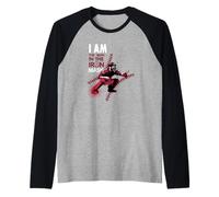 Soy el Receptor de béisbol del Hombre de la máscara de Hierro Camiseta Manga Raglan