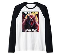 Soy el Sigma de mi Pack Funny Wolf Meme Hombre Lobo Genial Camiseta Manga Raglan
