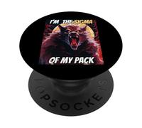Soy el Sigma de mi Pack Funny Wolf Meme Hombre Lobo Genial PopSockets PopGrip Adhesivo