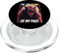Soy el Sigma de mi Pack Funny Wolf Meme Hombre Lobo Genial PopSockets PopGrip para MagSafe