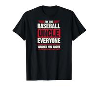 Soy el tío del béisbol del Que Todos te advirtieron Camiseta gráfica económica, Hombre, Negro, XL