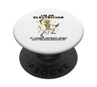 Soy Electricista si bailo sin música Funny Electricia PopSockets PopGrip Adhesivo