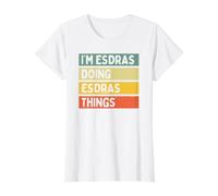 Soy Esdras Doing Esdras Things Cosas Divertida Cita Personalizada Camiseta gráfica económica, Mujer, Blanco, L