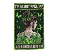 Soy Franco Porque Dios Me Hizo Rodar De Esa Manera Tatuajes Chica Cannabis Letrero De Metal Letrero De Estaño Vintage Cartel De Metal Para Cafetería Habitación Pub 20X30cm