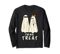 Soy His Treat Ghosts, Divertida Pareja a Juego para Halloween Manga Larga