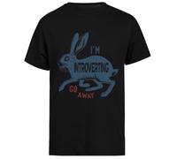 Soy Introvertido, Vete Camiseta Negra de Manga Corta para Hombre Black Men tee Short Sleeve T-Shirt