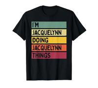 Soy Jacquelynn Haciendo Cosas de Jacquelynn, Divertido Nombre Personalizado Camiseta gráfica económica, Hombre, Negro, L