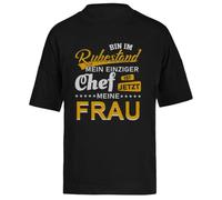 Soy Jubilado Mi Solo Jefe Camiseta Extragrande Holgada Negra Unisex Unisex Black tee Baggy Oversized T-Shirt