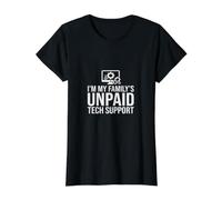 Soy la computadora informática Divertida de Soporte técnico no remunerado Camiseta gráfica económica, Mujer, Negro, XS