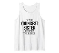 Soy la Hermana más Joven Ignoro Las Reglas Hermano Divertido Camiseta sin Mangas