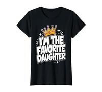Soy la Hija Favorita - Chica Divertida de los Favoritos de Camiseta gráfica económica, Mujer, Negro, XS