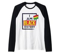 Soy La Historia De Los Negros Orgullo De Melanin Mes De La Camiseta Manga Raglan
