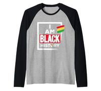 Soy La Historia De Los Negros Orgullo De Melanin Mes De La Camiseta Manga Raglan