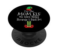 Soy la madre elfa Tenemos reglas porque lo dije Navidad PopSockets PopGrip Adhesivo