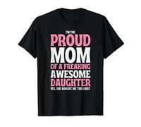 Soy la Madre Orgullosa de una Hija increíble Día de la Madre Camiseta gráfica económica, Hombre, Negro, XL