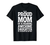 Soy la Madre Orgullosa de una Hija increíble Día de la Madre Camiseta gráfica económica, Hombre, Negro, XL