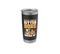 Soy la niñera con la que sueñan los perros Vaso térmico de acero inoxidable de doble pared