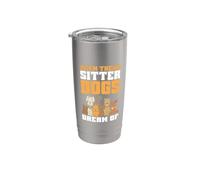 Soy la niñera con la que sueñan los perros Vaso térmico de acero inoxidable de doble pared