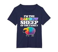 Soy la Oveja arcoíris de la Familia - Familia de Dicho Divertido Camiseta, Mujer Tallas Grandes, Azul Marino, 2XL Grande