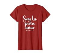 Soy La Puta Ama - Frase Graciosa Mujer Española Camiseta, Mujer, Arándano, 3XL