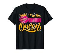 Soy la Reina del cumpleaños, Corona y Labios, Fiesta de cumpleaños para niñas y Mujeres Camiseta